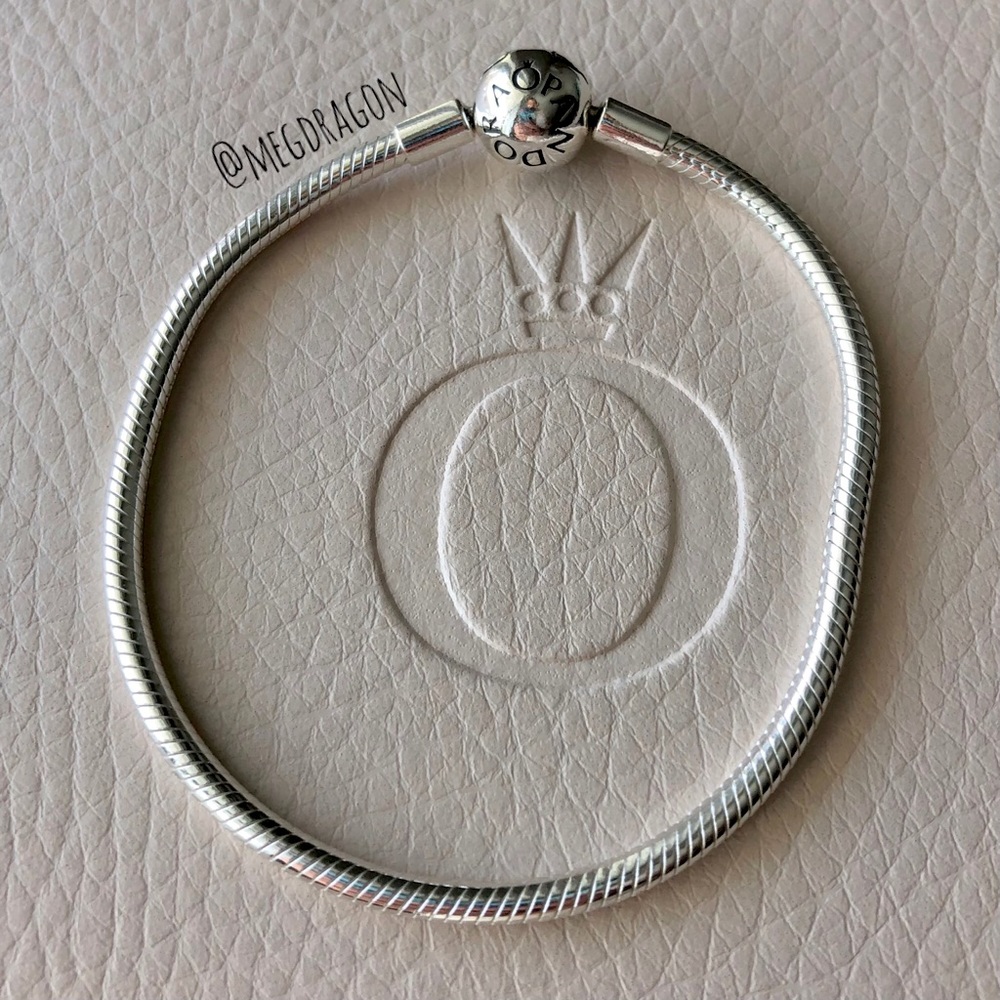 19cm Pandora Smooth Sterling Silver Charm Bracelet